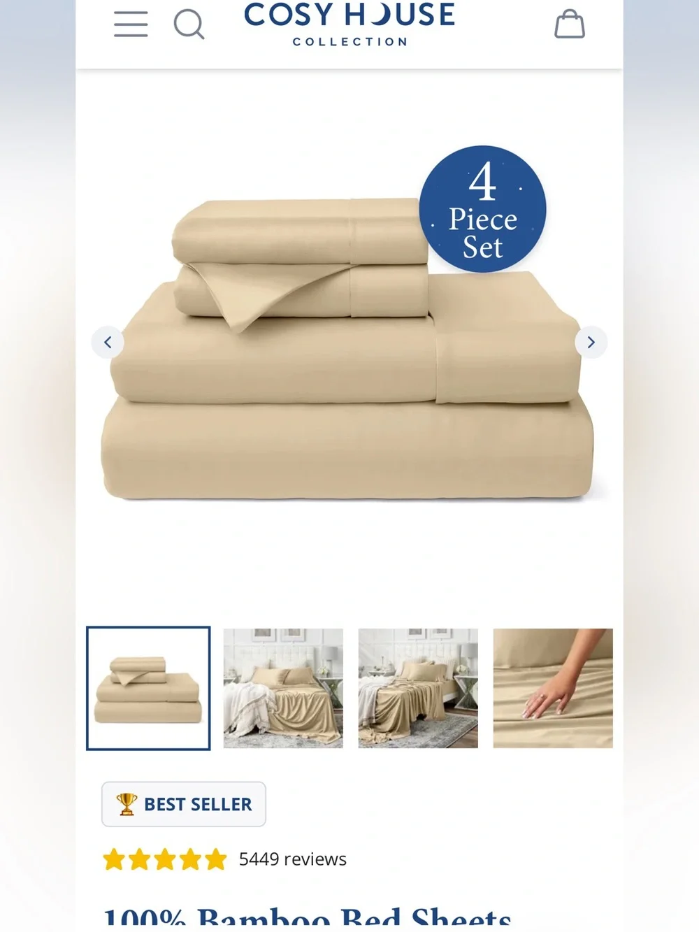 COSY HOUSE BAMBOO SHEET SET